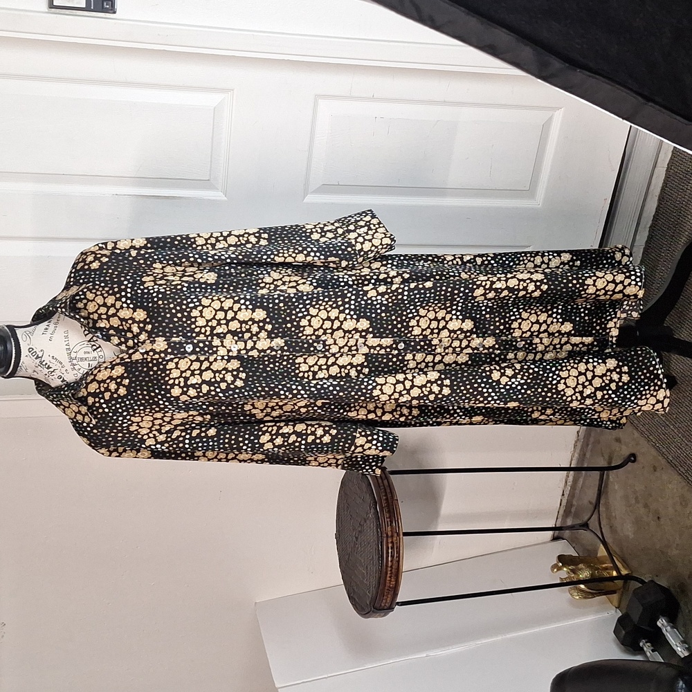 Jayley long dress button front silk blend Women Small